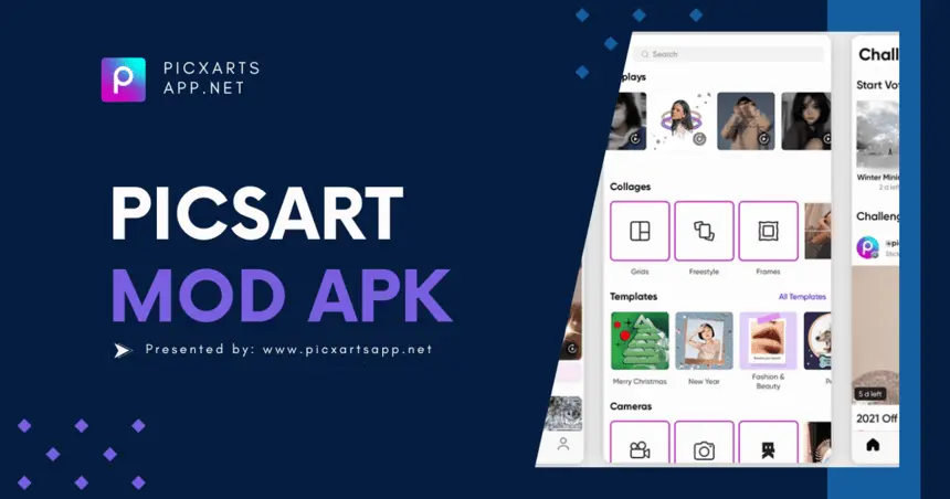 Screenshot of Picsart Mod Apk interface for Android & iPhone